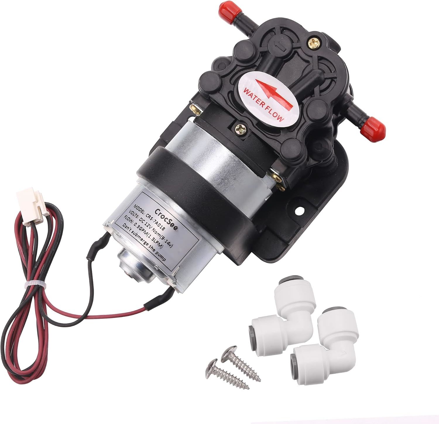 Crocsee Dc 12V Self Priming Diaphragm Pump Fresh Water Pump 1.3Lpm, 30Ps... - $37.97