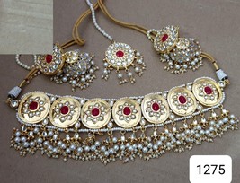 Kundan bridal jewelry Jhumka tikka bollywood tradtional ethnic jewelry set - £113.95 GBP