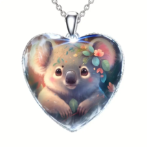 Koala Heart Pendant Necklace - New - £10.38 GBP