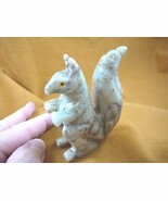 (Y-SQU-401) white gray Sqiurrel carving stone gemstone SOAPSTONE PERU sq... - $28.63 CAD