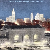 Union Station Kansas City Missouri Postcard Vintage Linen - £8.64 GBP