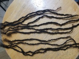 100% Menschenhaar Dreadlocks 10 Handgefertigt 15.2-20.3cm Sehr Klein 1b Dark - £58.66 GBP