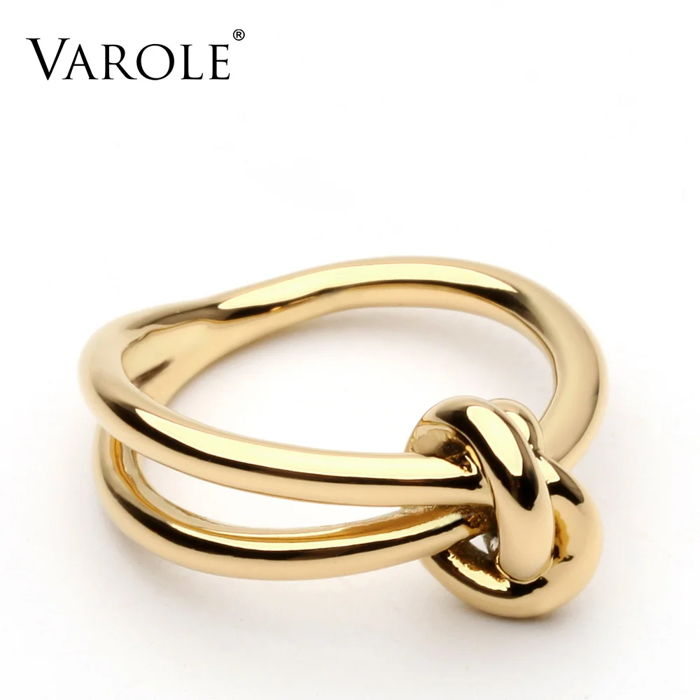 High Quality Wedding Knotted Rings for Women GolAnillos Mujer Anel Christmas Pre - £21.19 GBP