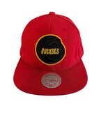 Mitchell &amp; Ness Houston Rockets Snapback Hat Red Adjustable NBA Hardwood... - $19.80