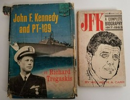 2 Vintage JFK John F Kennedy Books Lot PT-109 Tregaskis Complete Biography Carr - £7.07 GBP