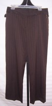 John Richard Paul Uniform Brown Striped Polyester Pants Misses Size 12 - $16.82