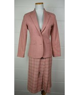 Womens Mairi Macintyre Pink Scottish Wool Tweed Wrap Skirt Suit US 10 - £39.20 GBP