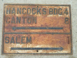 1890s Cast Iron Street Sign New Jersey Garden State Salem Canton Hancock Bridge - £668.64 GBP