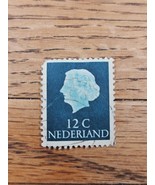 Netherlands Stamp Queen Juliana 12c Used Blue - $49.89 MXN