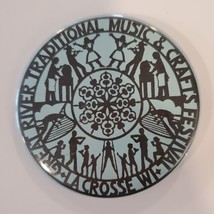 1980s La Crosse Wisconsin Great River Traditional Music Festival Pinback Button - £13.07 GBP