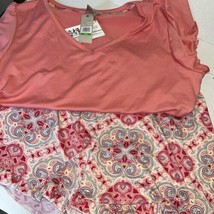 INK+IVY Women&#39;s Sleepwear 2pc Set Raglan Sleeve T-Shirt Peach &amp; Pink Size XL NWT - £23.81 GBP