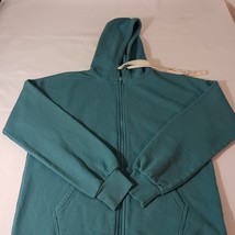 Zenana OJ-35038 Womens Cotton Blend Teal Full Zip Drawstring Hoodie Sweatshirt S image 10