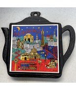 San Francisco Souvenir Ceramic Metal Trivet Teapot Shape Montage 6&quot; Wall... - €12,06 EUR