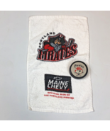 Vintage Portland Pirates Hockey Souvenir InGlas Puck &amp; Promo Rally Towel - $454.41 MXN