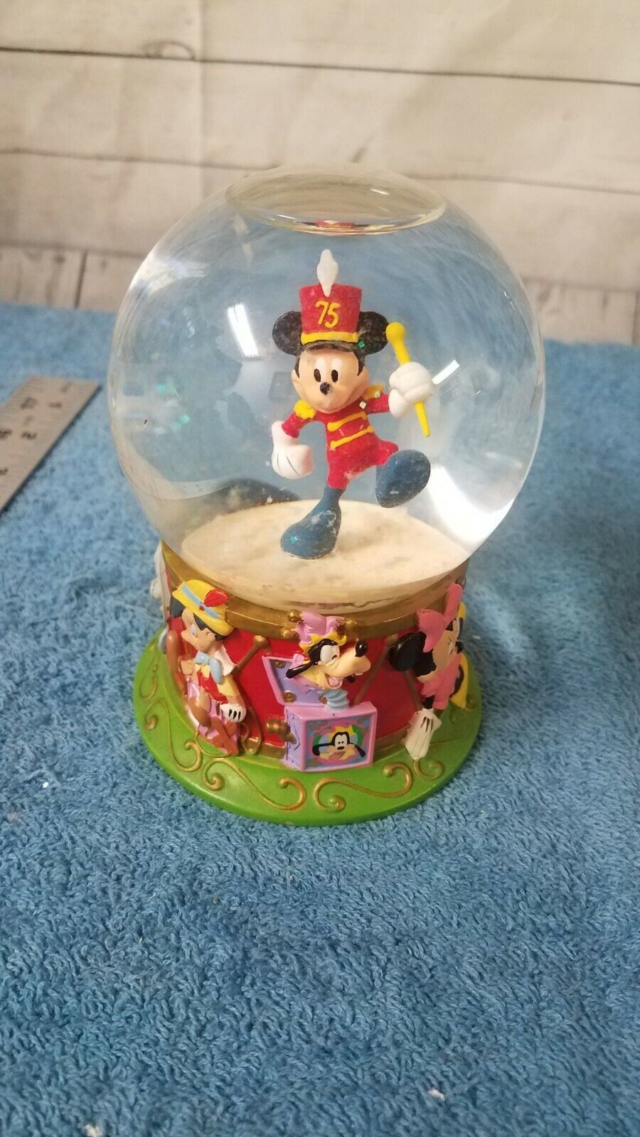 Primary image for Disney Store 5” Mickey Mouse Marching Band + Friends 75th Anniversary Snow Globe