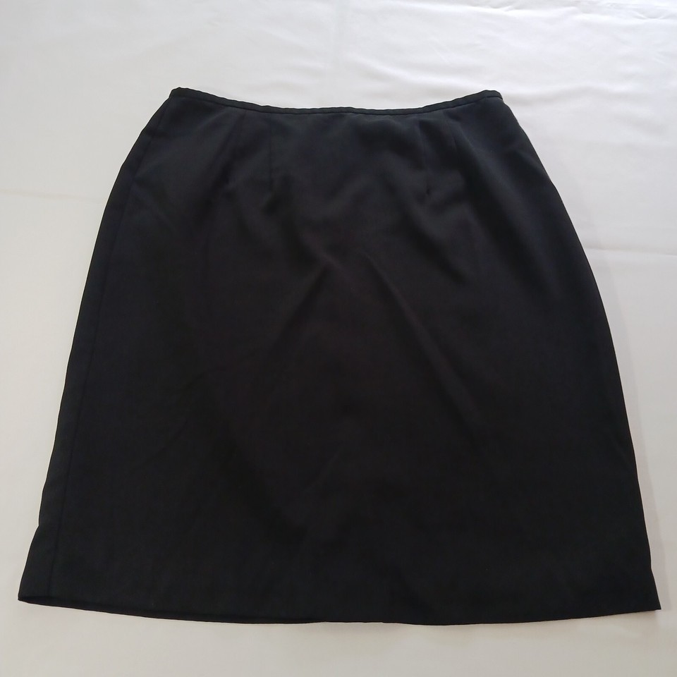 Norton McNaughton Back Zipper & Slit Women's Black A-Line Skirt Size 14 Waist 33 Item image 6