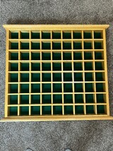 Solid Oak Golf Ball Display Case Shelf Cabinet Green Felt Back Holds 72 ... - €34,28 EUR