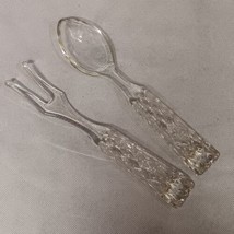 Glass Salad Serving Fork Spoon Wexford Anchor Hocking - £10.35 GBP