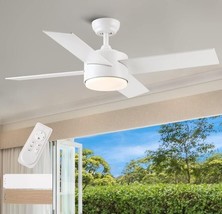 SNJ Ceiling Fans With Lights Remote Control, 44 Inch Modern Ceiling Fan - £79.12 GBP