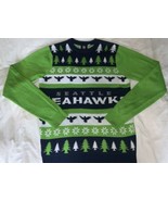 Mens Seattle Seahawks Medium Ugly Green holiday Christmas Sweater  NFL Team - $19.79