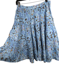 Vintage Relativity Women&#39;s Blue Bubble Print Tiered Flowy Midi Skirt Siz... - £30.88 GBP