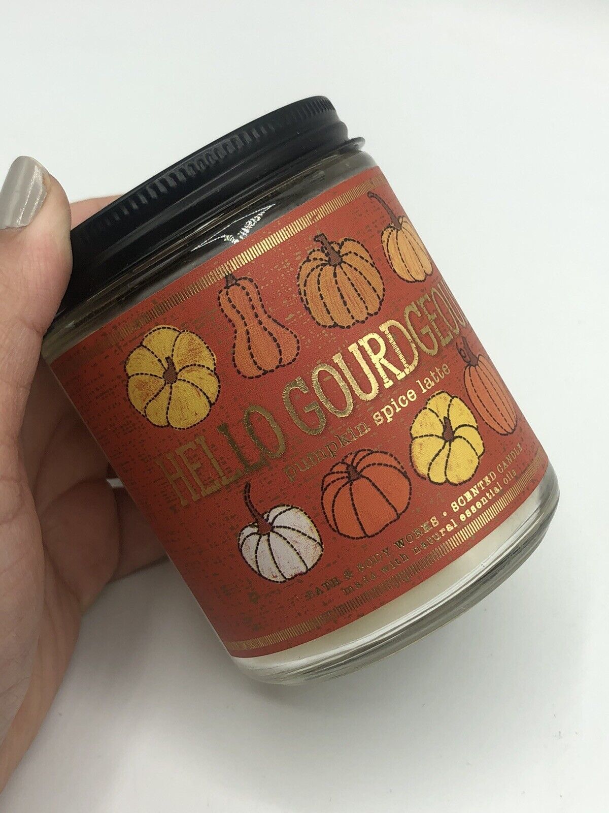 Bath &amp; Body Works Single Wick Candle Hello Gourdgeous Pumpkin Spice Latt... - $7.99
