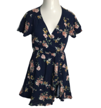 Xhilaration Super Cute Dress ~ Sz XS ~ Navy ~ Floral ~ Above Knee ~ Short Sleeve - £13.54 GBP