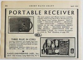 1932 Radio Engineering Labs Portable Receiver Advertisement REL Tube Rad... - $372.35 MXN
