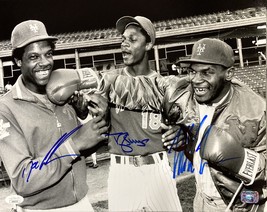 Mike Tyson Doc Gooden Darryl Strawberry Signed 11x14 New York Mets B&amp;W P... - £139.55 GBP