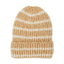 Time And Tru Women&#39;s Striped Knit Beanie Hat Brown Acorn New - £11.42 GBP