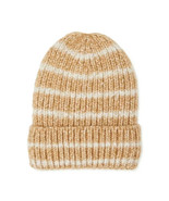 Time And Tru Women&#39;s Striped Knit Beanie Hat Brown Acorn New - £11.45 GBP