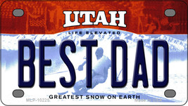 Best Dad Utah Novelty Mini Metal License Plate Tag - £11.71 GBP