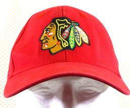 Chicago Blackhawks Indian Logo Red Stretch Fit Cap L/XL By Adidas - $12.12