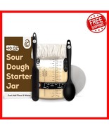 Elegant Sourdough Starter Kit - 40 oz Glass Jar with Thermometer Strips ... - €30,17 EUR