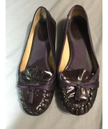 Kate Spade Women&#39;s New York Ballet Flats Bow Fringe purple Sz 9 m patent... - $33.94 CAD