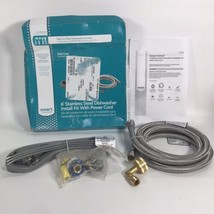 Smart Choice 6&#39; Stainless Steel Dishwasher Install Kit with Power Cord NEW - £13.54 GBP