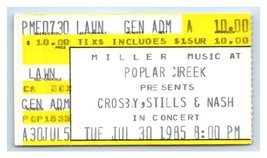 Crosby Stills Nash CSN Ticket Stub July 30 1985 Chicago Illinois - $24.74
