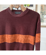 Vintage 70s DLA Limited Velour Brown Stripe Pullover M - €19,79 EUR