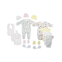 Bambini LS-0117 Newborn Baby Girls Layette Set, White Pink - Newborn - $58.92