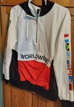 Forever 21 Worldwide Windbreaker Track Jacket Mens Large Long Sleeve Pullover - £23.25 GBP