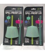 Lot 2x GoSili Silicone Universal Spill-Proof Lid + Straw Set Reusable Ec... - $18.17 CAD