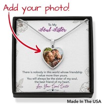 To Sister Personalized My Soul Sister Stainless Steel or 18k Gold Heart Pendant - £48.75 GBP+
