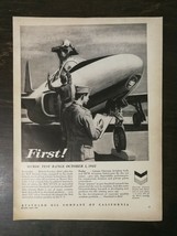 Vintage 1960 Standard Oil Company Muroc Test Range Airplane Flying  Original Ad - $6.64