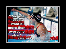 Inspirational Katie Ledecky Girls Swimming Motivation Poster Print Wall ... - $22.99+