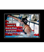 Inspirational Katie Ledecky Girls Swimming Motivation Poster Print Wall ... - $22.99+