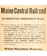 1906 Maine Central Railroad Advertisement White Mountains Trains Railway... - $24.99
