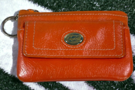 Fossil Orange Blue University of FL Gators Logo Leather Coin Purse ID Zipper - £22.02 GBP