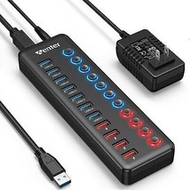 Powered USB 3.0 Hub 11 Port Hub Splitter 7 Faster Data Transfer Ports 4 Smart Ch - £70.10 GBP