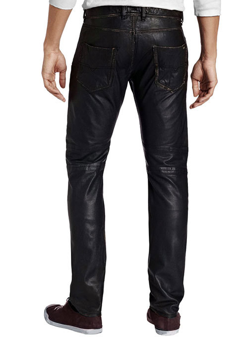 Leather Pants Pants Black  Colour Mono ectric, Men Wasit Belted Pants,