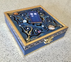 Doctor Who TARDIS in Space Laser-cut Wooden Trinket Box - $8.00